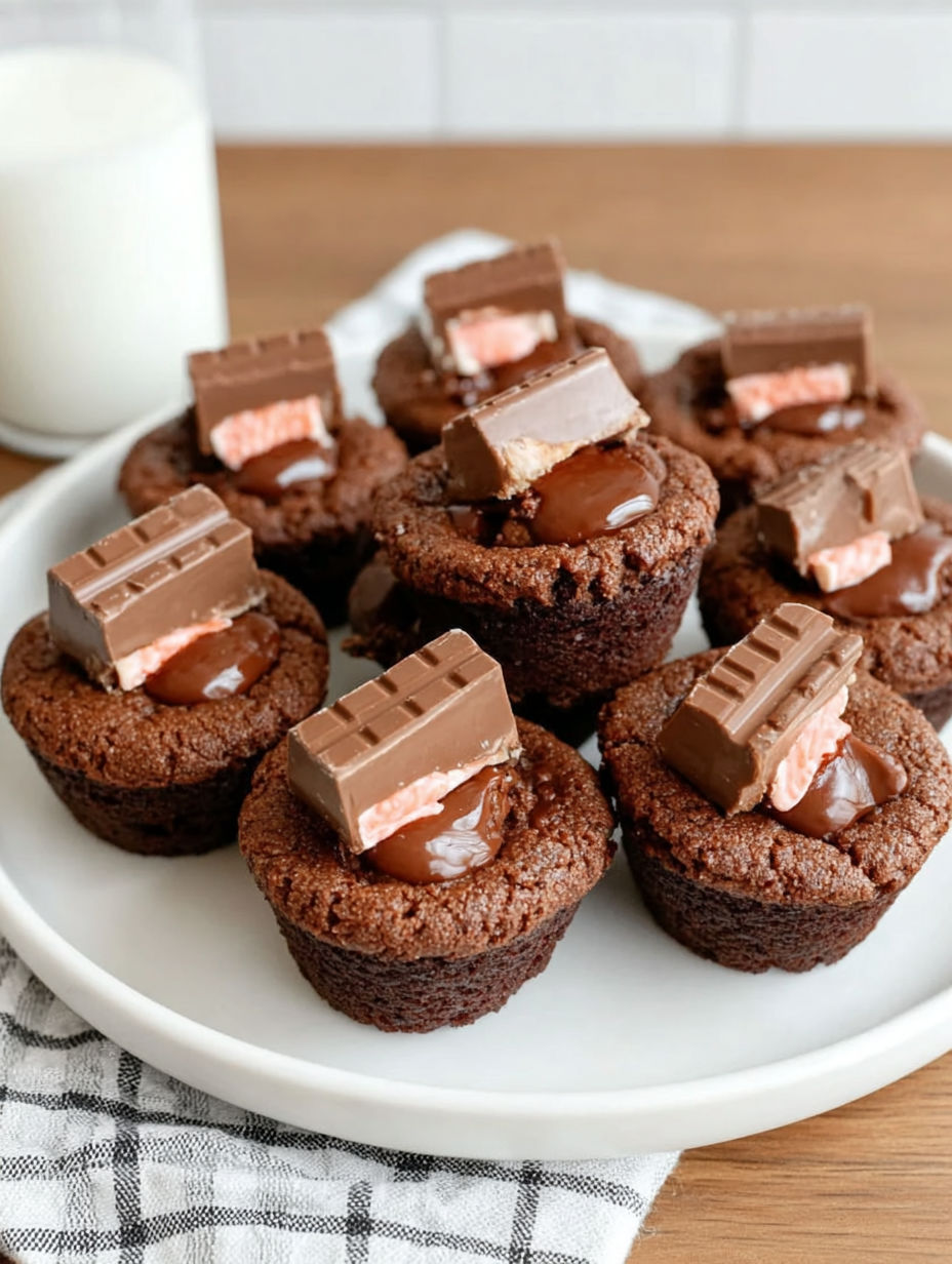 A plate of brownies with chocolate and caramel toppings.