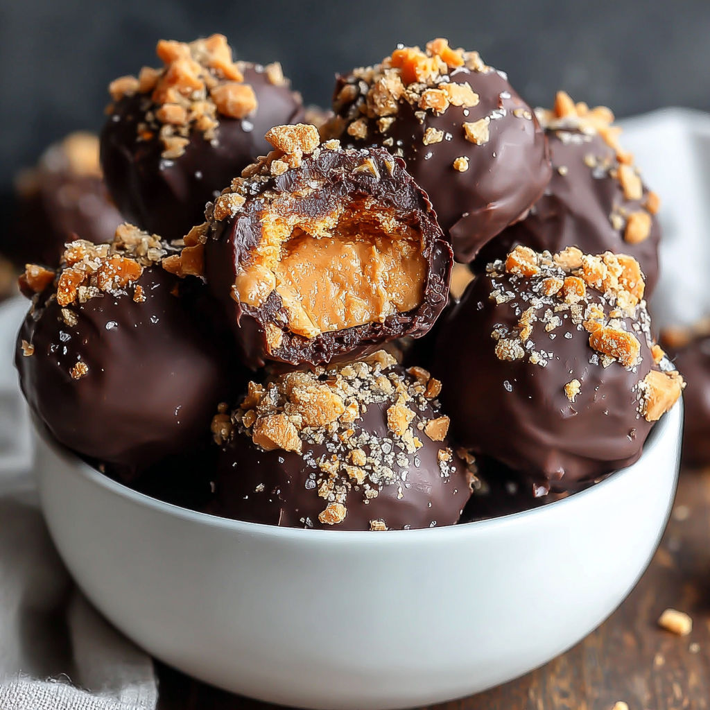 A bowl of peanut butter balls.