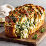 A vegan spinach and artichoke pull-apart bread.