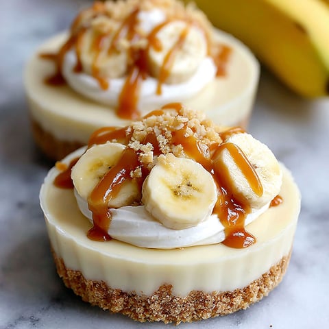 Two desserts with bananas and caramel sauce.