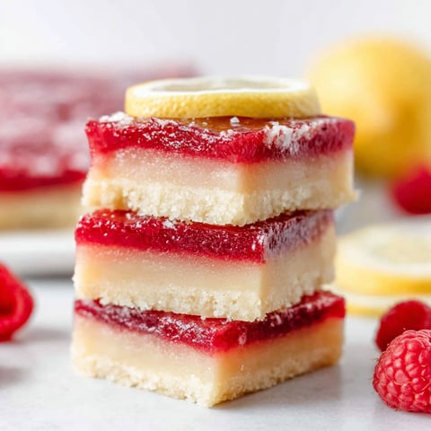 Three layers of lemon raspberry bars.