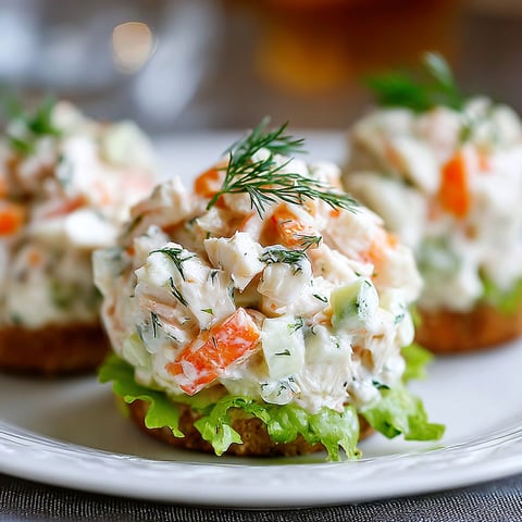 A plate of crab salad with lettuce and carrots.