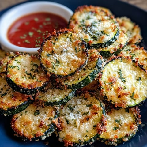 A plate of air fryer zucchini parmesan.