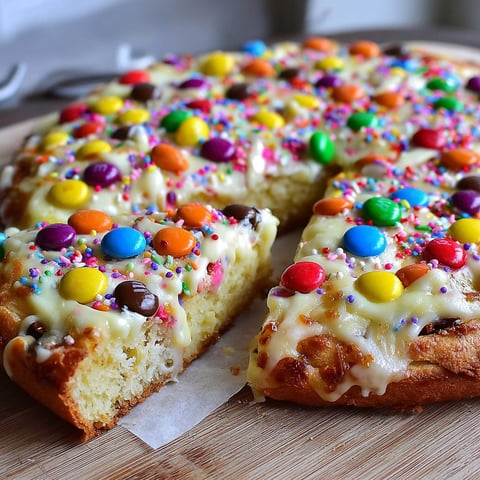 A slice of white chocolate brownie pizza.