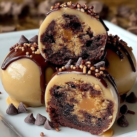 Chocolate cookie dough brownie bombs.