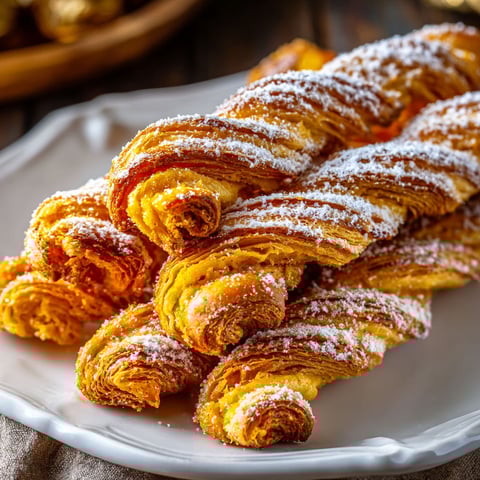 Pumpkin pie twists on a plate.