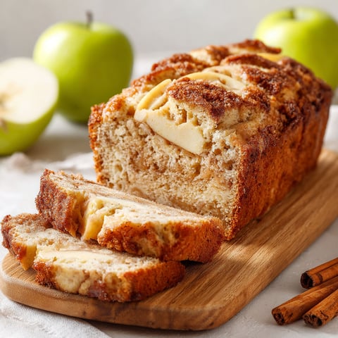 A slice of gluten-free cinnamon apple bread.