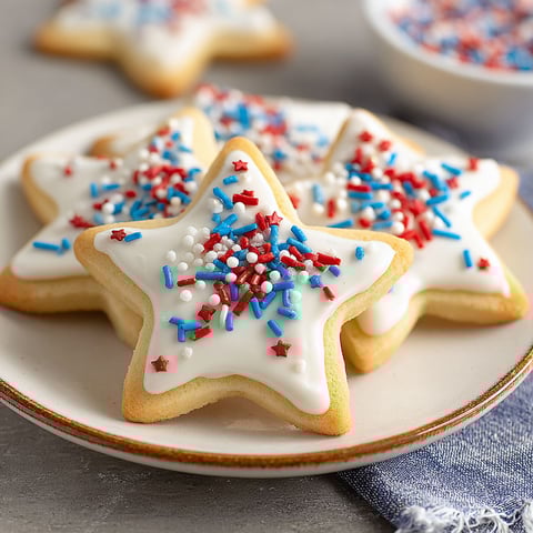 A plate of American Star Sugar Cookies.