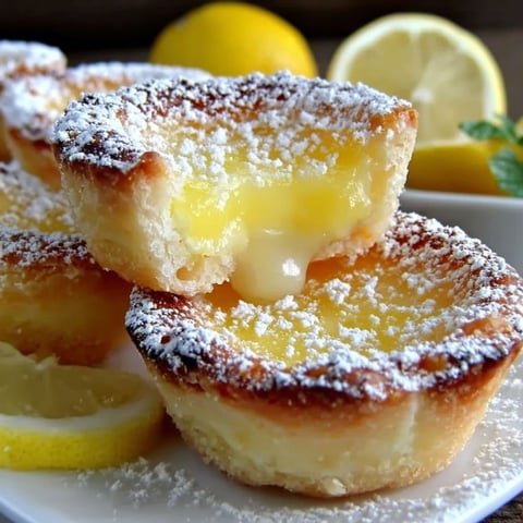 Baby lemon pies on a plate.