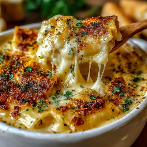 A bowl of creamy alfredo lasagna soup.