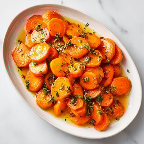 A white bowl filled with brown sugar glazed carrots.