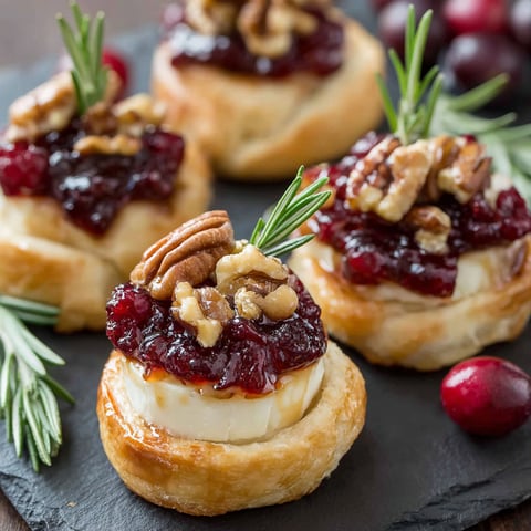 A plate of Cranberry Brie Bites with Orange.