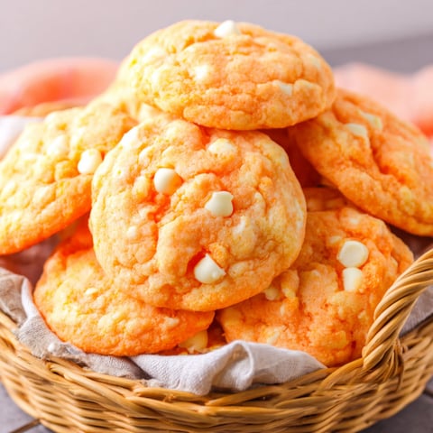 A basket of creamsicle orange cookies.
