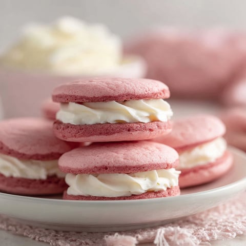 A plate of pink cookies with white frosting.