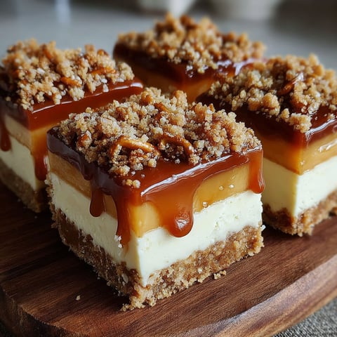 Salted caramel pretzel cheesecake squares.