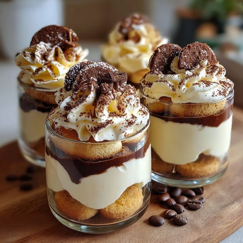 Three glasses filled with delicious dessert.