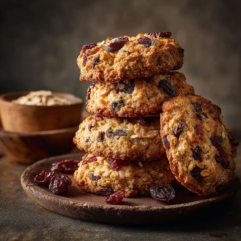 A stack of healthy no-sugar cookies.