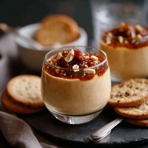 A glass of foie gras and fig chutney.