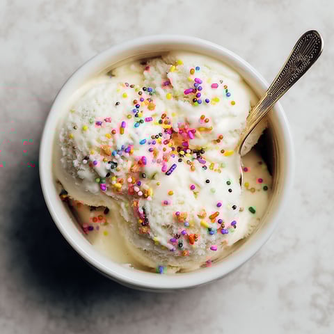 A bowl of ice cream with sprinkles.