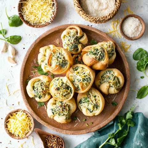 A plate of tree-topped spinach artichoke crescent cups.