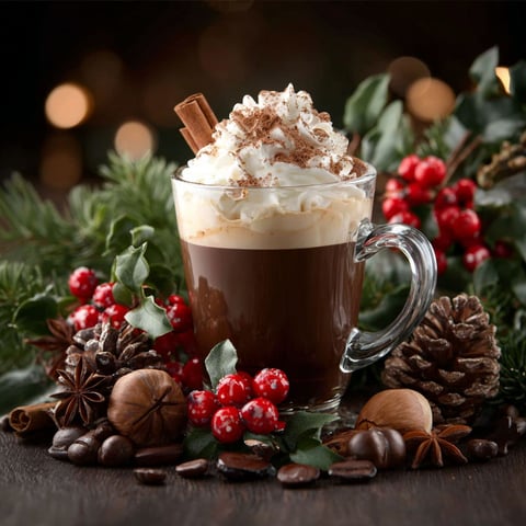 A cup of coffee with whipped cream and cinnamon on top.