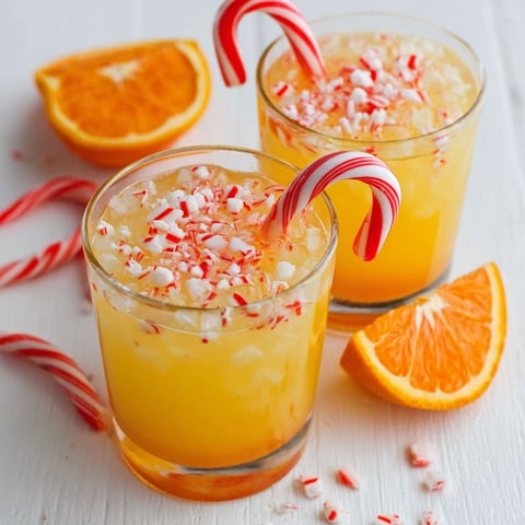 Two glasses of Candy Cane Orange Twist.