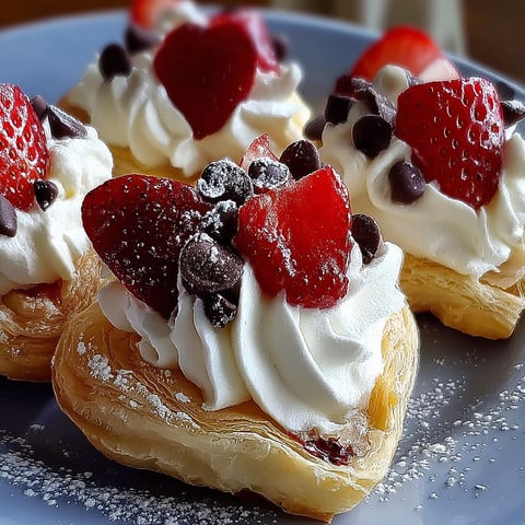 A plate of desserts with strawberries and whipped cream.