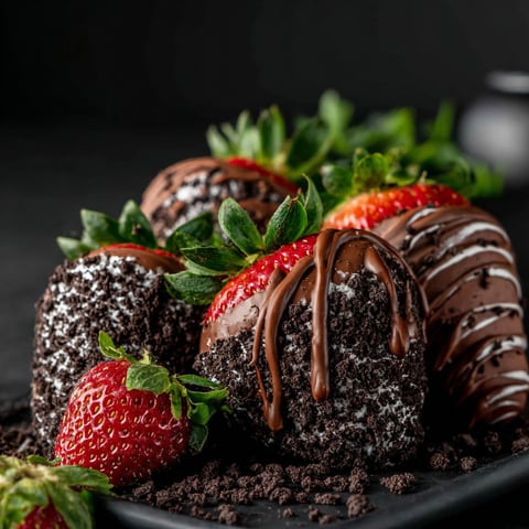 A plate of chocolate covered strawberries.