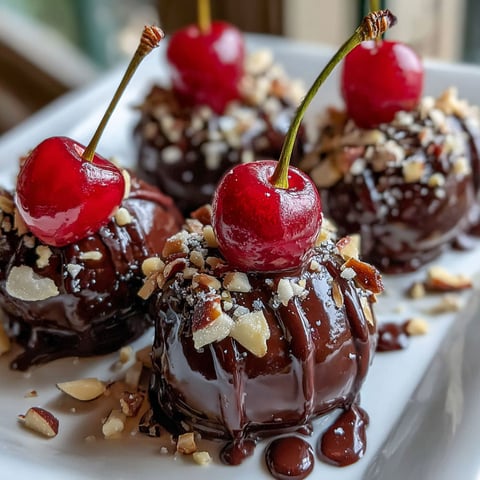 A plate of chocolate covered cherries.