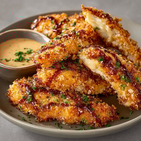 Air fryer crack chicken tenders with sauce.